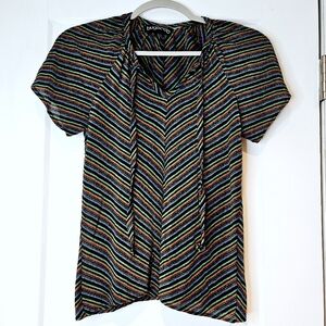 Vintage Bugaboo Chevron Stripe Short Sleeve Top Medium